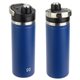 aerial view a navy blue nayad(r) traveler 18 oz stainless double - wall bottle with twist - top spout, image 1 of 2