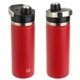 aerial view a red nayad(r) traveler 18 oz stainless double - wall bottle with twist - top spout, image 1 of 2