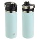 aerial view a seafoam blue nayad(r) traveler 18 oz stainless double - wall bottle with twist - top spout, image 1 of 2