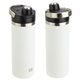 aerial view a white nayad(r) traveler 18 oz stainless double - wall bottle with twist - top spout, image 1 of 2