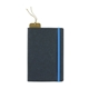 aerial view a blue recycled bonded leather softcover notebook, image 1 of 4