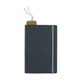 aerial view a gray recycled bonded leather softcover notebook, image 1 of 4