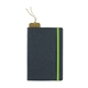 aerial view a lime green recycled bonded leather softcover notebook, image 1 of 4