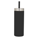 aerial view a black coronado 22 oz straw tumbler, image 1 of 5