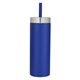 aerial view a blue coronado 22 oz straw tumbler, image 1 of 4