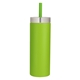 aerial view a lime green coronado 22 oz straw tumbler, image 1 of 4