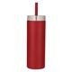 aerial view a red coronado 22 oz straw tumbler, image 1 of 4