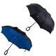 aerial view a blue/black stratton reversible umbrella, image 1 of 2