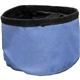 a blue/black foldable nylon pet bowl