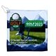 aerial view a white the full color wedge golf towel 12 x 12 300gsm thickness full color sublimation microfiber golf towel, image 1 of 7