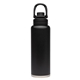 aerial view a black icool(r) durango 40 oz double wall, stainless steel water bottle, image 1 of 6