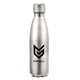 a shiny silver 17 oz insulated bottle