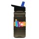 a smoke bottle & black/blue spout lid groove 20 oz tritan(tm) sports bottle with flip straw lid and digital imprint