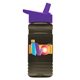a smoke bottle & violet lid groove 20 oz tritan(tm) sports bottle with flip straw lid and digital imprint