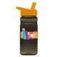 a smoke bottle & orange lid groove 20 oz tritan(tm) sports bottle with flip straw lid and digital imprint