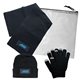 a group of 3 piece knit set with all purpose pouch