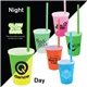 a group of 12 oz nite glow stadium custom tumbler cup / straw / lid set