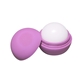 aerial view a pink/bubblegum scented round lip balm with matte finish, image 1 of 3