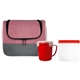 aerial view a red ridge soup sandwich set, image 1 of 2