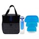 aerial view a blue x line trendy portion control lunch set, image 1 of 2