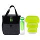 aerial view a green x line trendy portion control lunch set, image 1 of 2