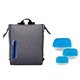 aerial view a blue portion control oval lunch cooler, image 1 of 2