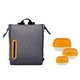 aerial view a orange portion control oval lunch cooler, image 1 of 2