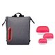 aerial view a red portion control oval lunch cooler, image 1 of 2
