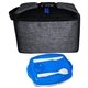 aerial view a blue x line locking lid clip cooler, image 1 of 2
