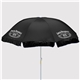 aerial view a black custom promotional the beach umbrella, image 1 of 3