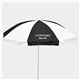 aerial view a black/white custom promotional the beach umbrella, image 1 of 3
