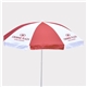 aerial view a red/white custom promotional the beach umbrella, image 1 of 4