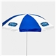 aerial view a royal/white custom promotional the beach umbrella, image 1 of 3