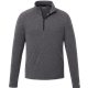 aerial view a heather dark charcoal (988) mens asgard eco knit performance quarter zip, image 1 of 4