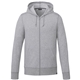 aerial view a heather grey (932) mens argus eco fleece full zip lightweight hoodie, image 1 of 4
