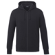 aerial view a black (995) mens argus eco fleece full zip lightweight hoodie, image 1 of 4