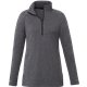 aerial view a heather dark charcoal (988) womens asgard eco knit half zip, image 1 of 4