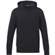 aerial view a black (995) mens argus eco fleece lightweight hoodie, image 1 of 4