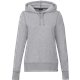 aerial view a heather grey (932) womens argus eco fleece hoodie, image 1 of 4