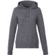 aerial view a heather dark charcoal (988) womens argus eco fleece hoodie, image 1 of 4
