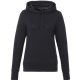 aerial view a black (995) womens argus eco fleece hoodie, image 1 of 10