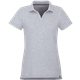 aerial view a heather grey (932) womens somoto eco short sleeve polo, image 1 of 6