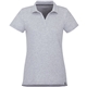 aerial view a heather grey (932) womens somoto eco short sleeve polo, image 1 of 6