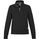 aerial view a black (995) womens paddlecreek sueded fleece quarter zip pullover, image 1 of 4