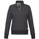 aerial view a black mix (997) womens paddlecreek sueded fleece quarter zip pullover, image 1 of 4
