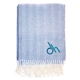 aerial view a royal blue eastport herringbone blanket, image 1 of 2