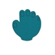 a teal hand - shaped rubber jar opener