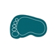 a teal foot - shaped rubber jar opener