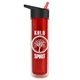 a transparent red bottle & black/red spout lid the chiller - 16 oz double wall insulated bottle with flip straw lid