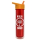 a transparent red bottle & orange lid the chiller - 16 oz double wall insulated bottle with flip straw lid